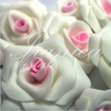 Розы бело-розовые большие, цветы из полимерной глины &laquo;Iranica Vistato&raquo;