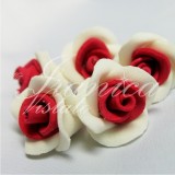 Розы красно-белые, цветы из полимерной глины &laquo;Iranica Vistato&raquo;